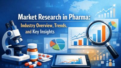 Market Research in Pharma industry overview with charts and data analytics